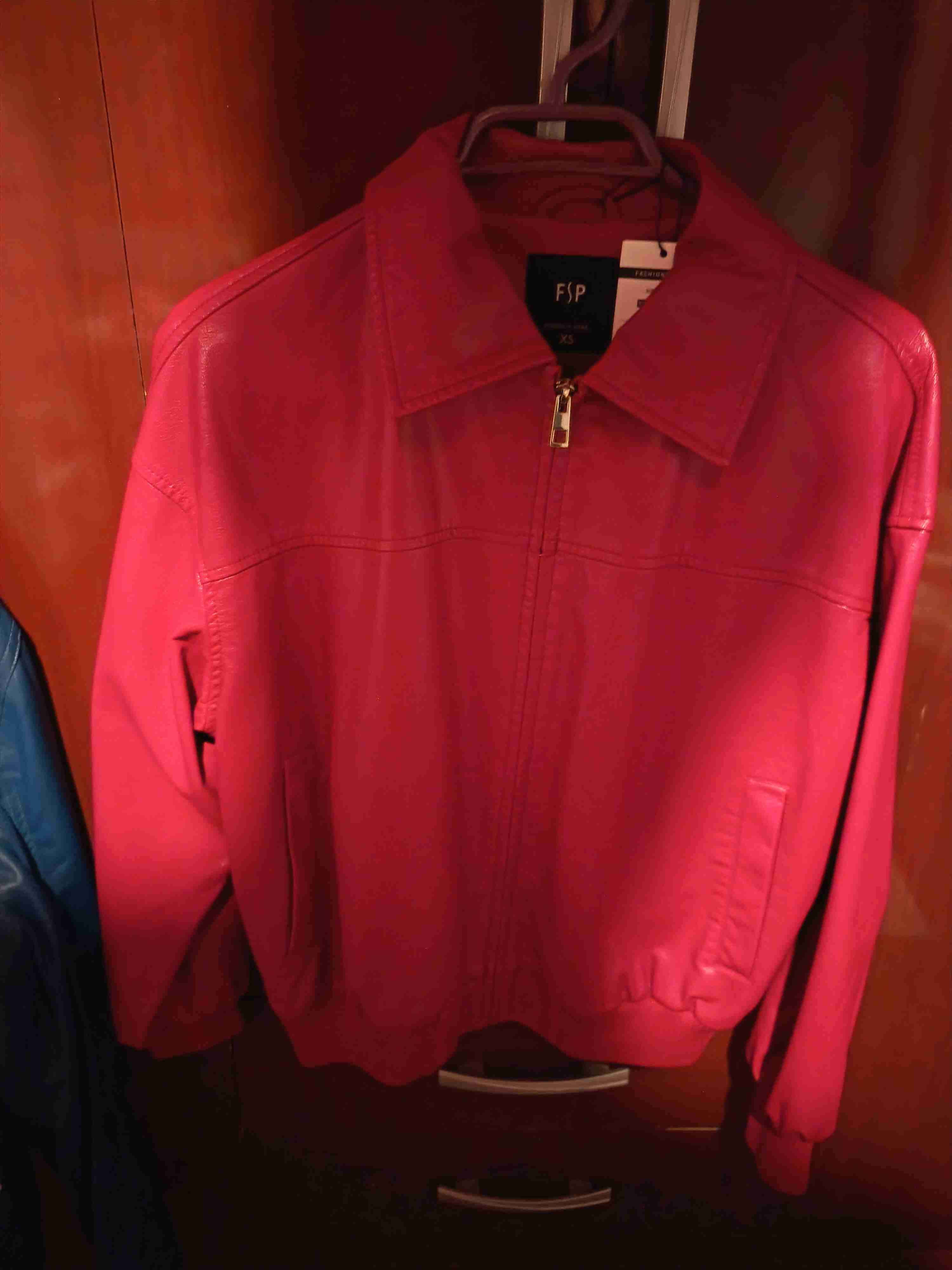 Chaqueta roja de cuero XS mujer - miniatura 2