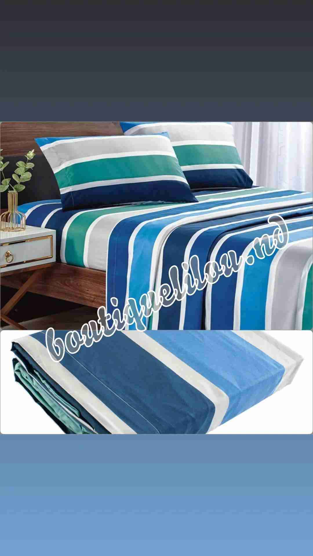 Juego de sábanas rayas/ marca Andes - miniatura 1