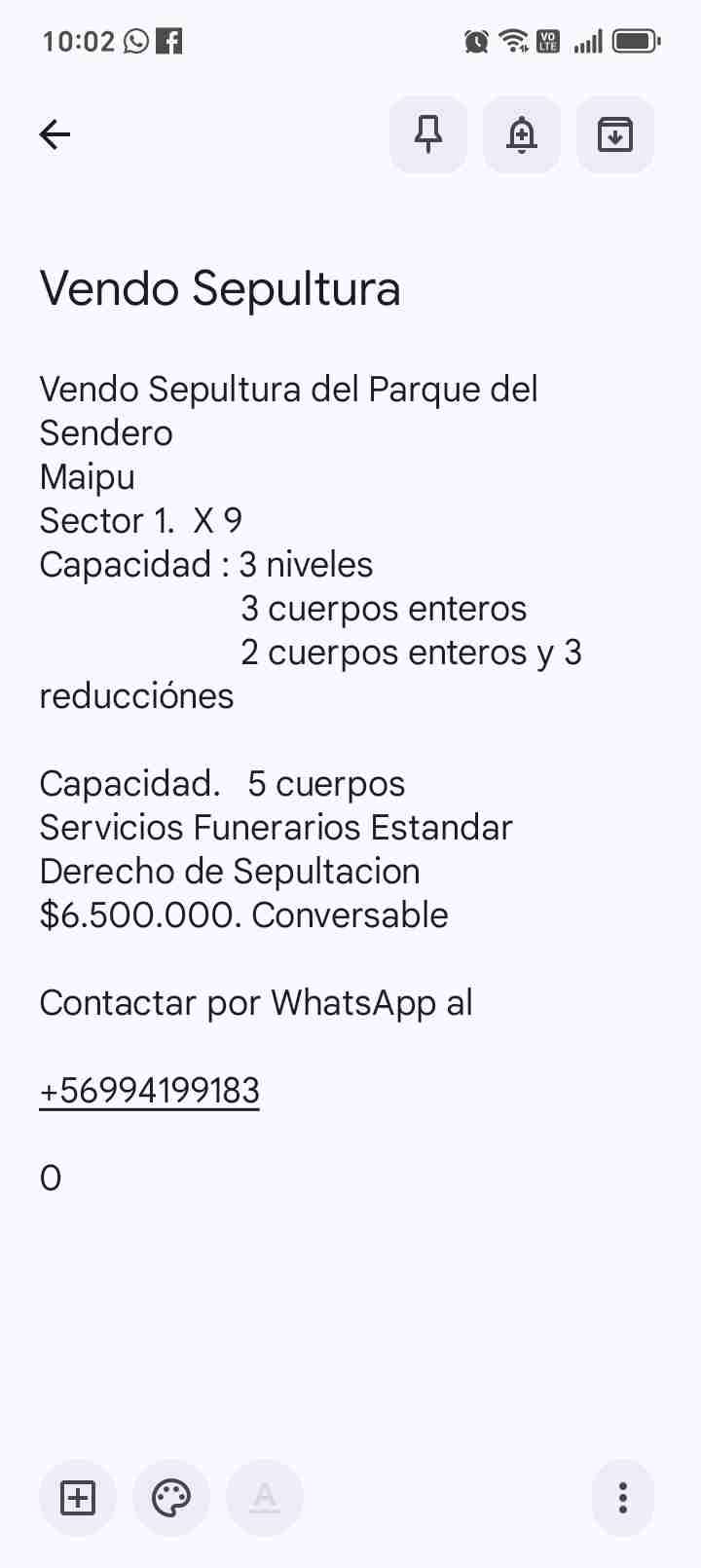 Sepultura en Parque del Sendero