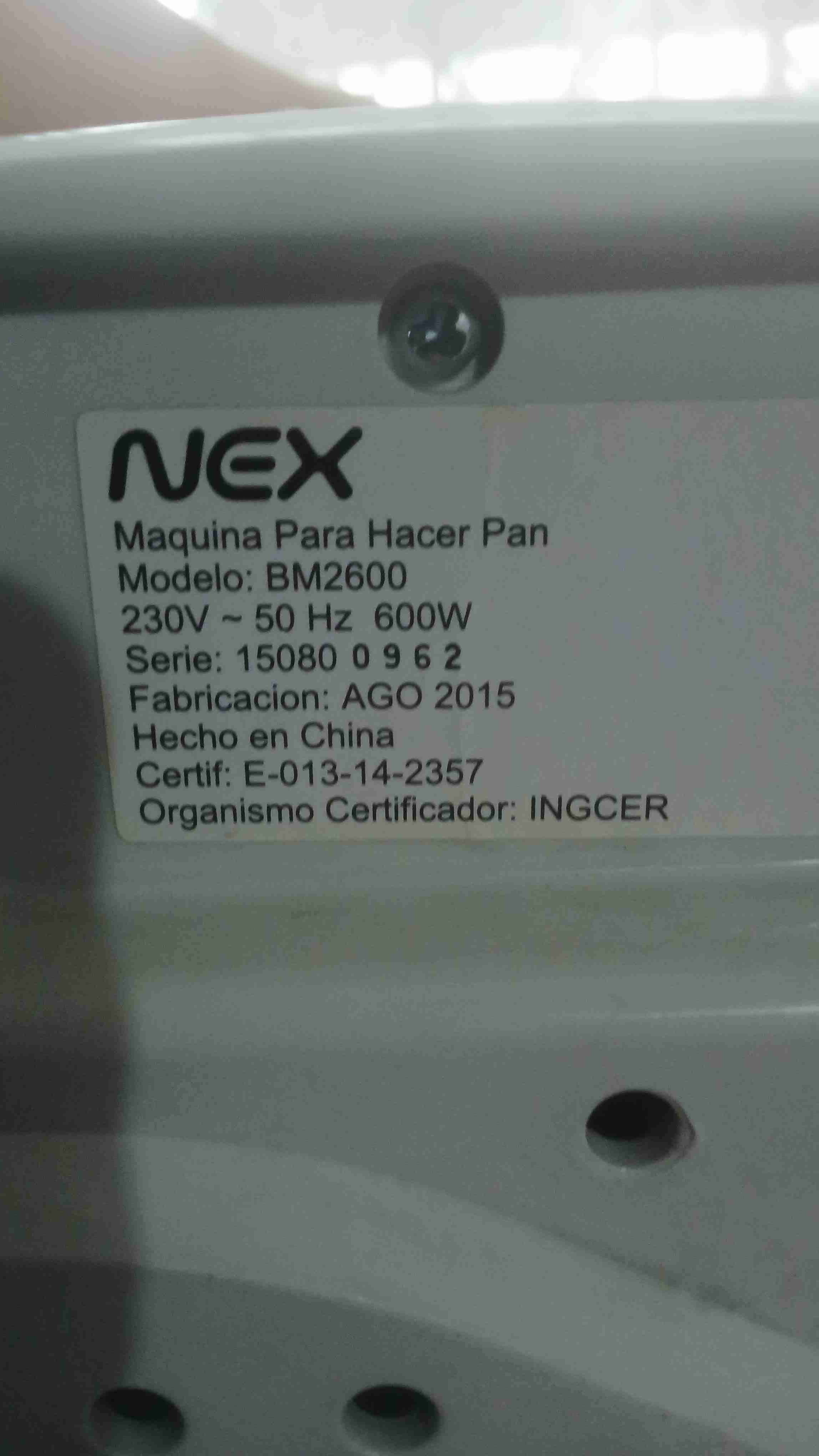 Máquina de pan NEX blanca - miniatura 3