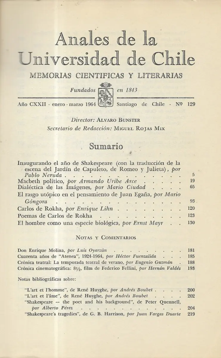 Revista Anales Universidad de Chile 1964 / 129 - miniatura 2