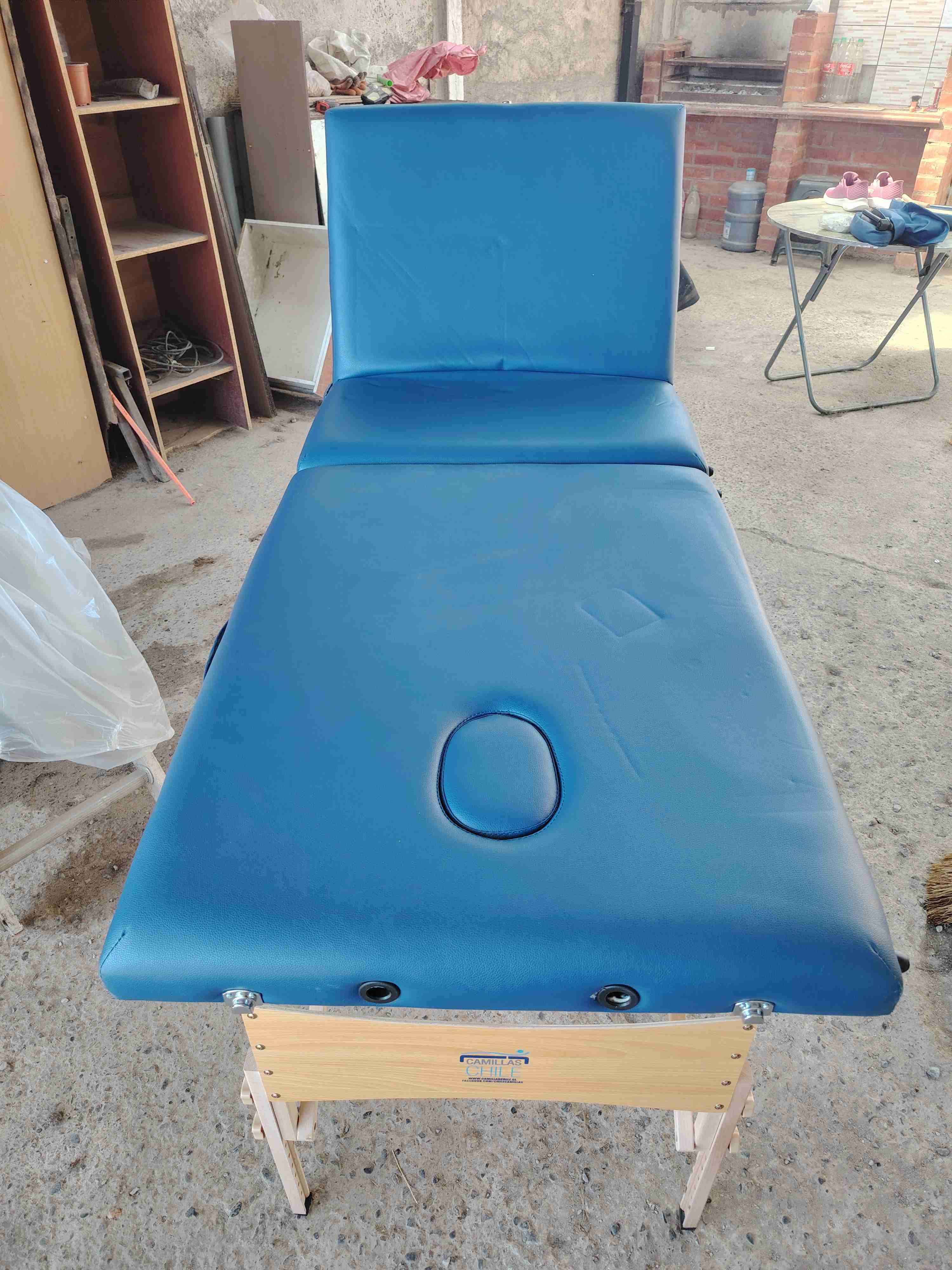 Camilla de masaje plegable azul - miniatura 4