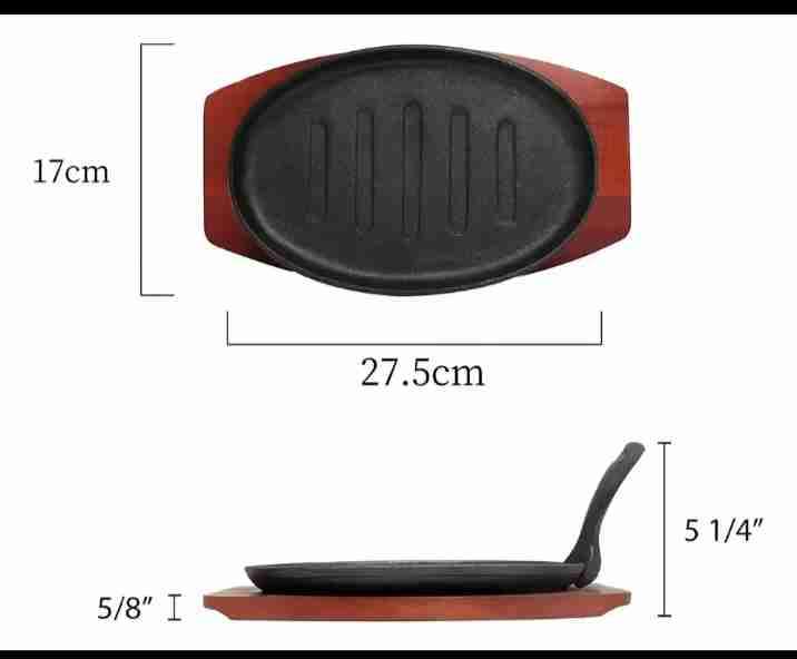 Set de 2 platos de hierro y base de madera - miniatura 2