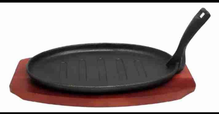 Set de 2 platos de hierro y base de madera - miniatura 6