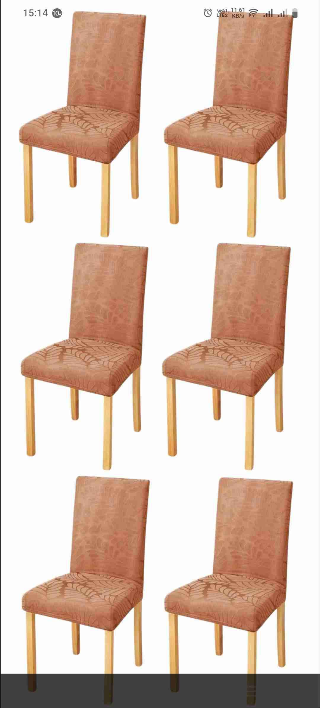 Set de 6 sillas tapizadas marrones - miniatura 1