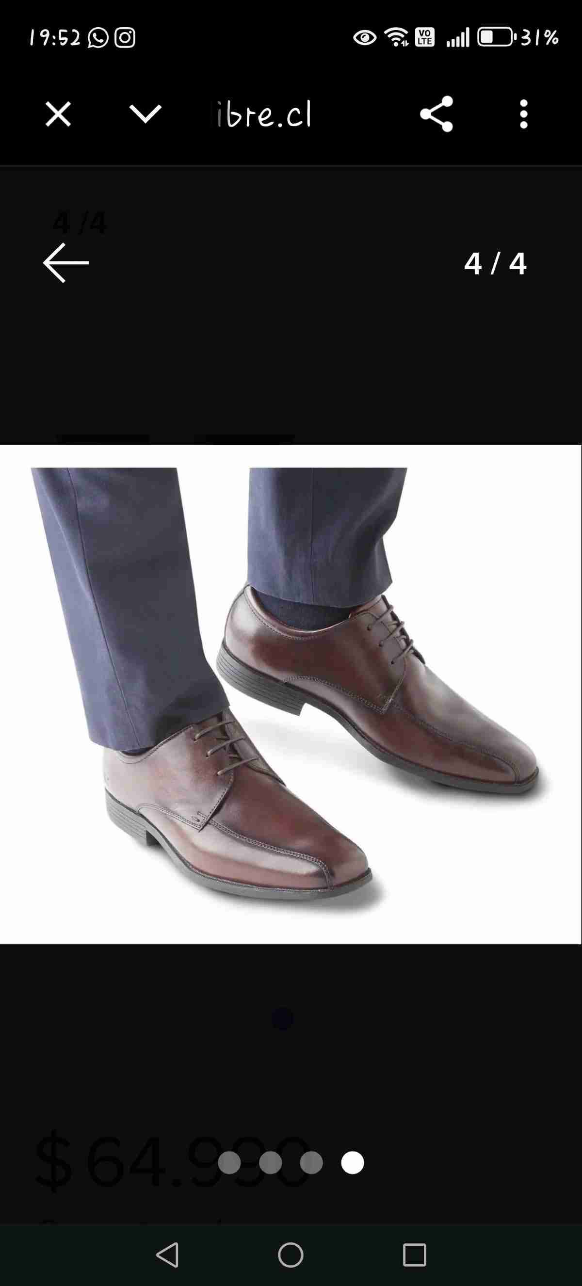 Zapatos de vestir marrón cuero marca Cardinale. - miniatura 5