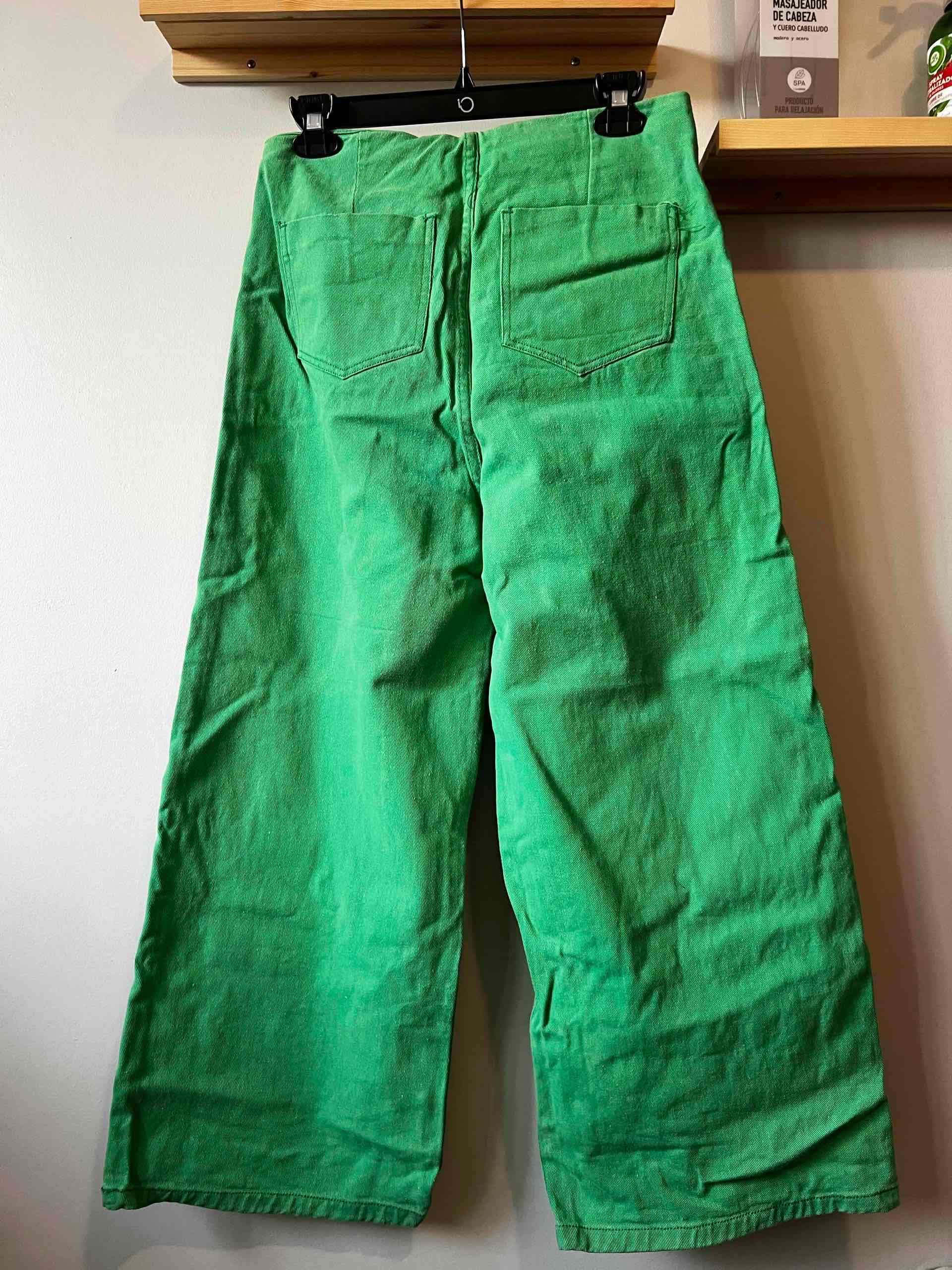 Pantalones verdes de pierna ancha - miniatura 4