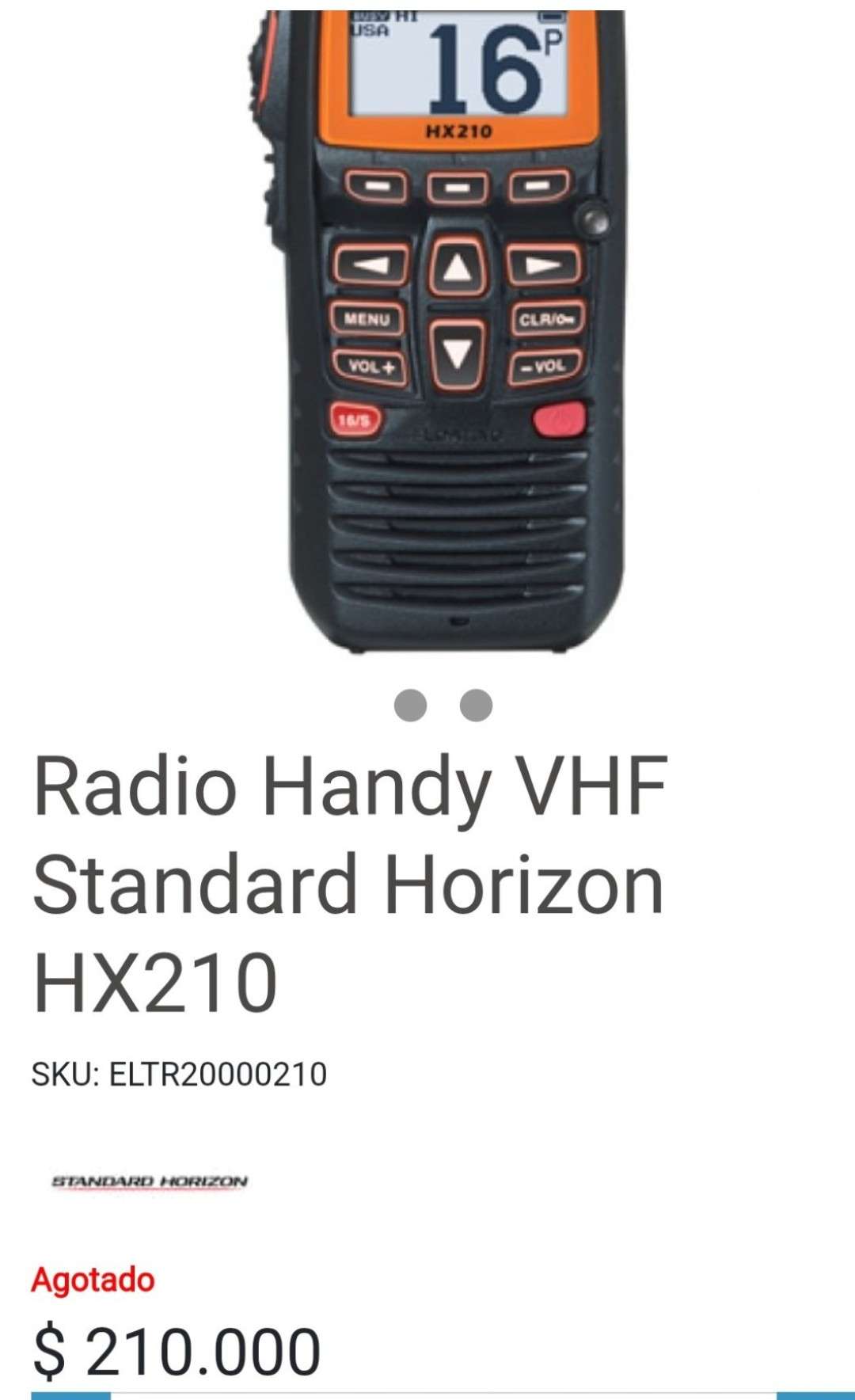 Radio VHF Standard Horizon HX210