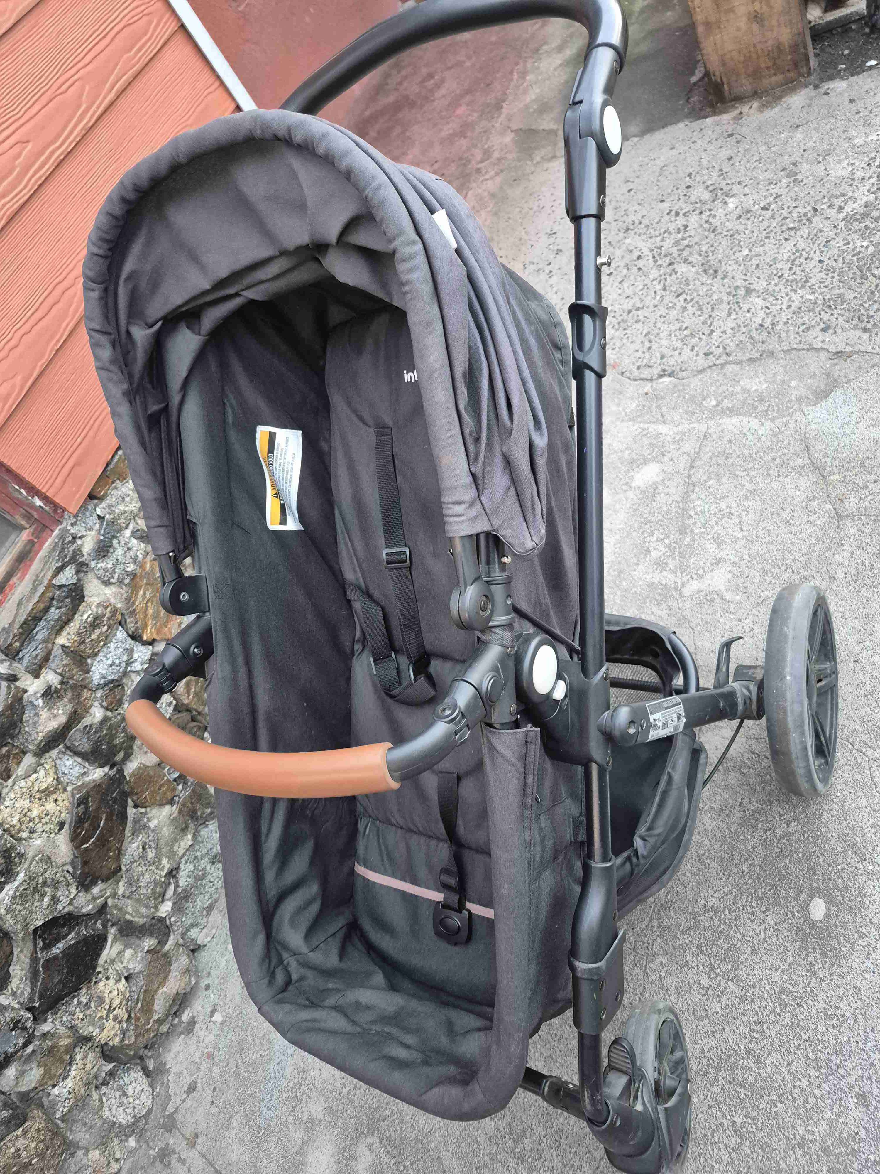 Coche de bebé negro plegable - miniatura 5