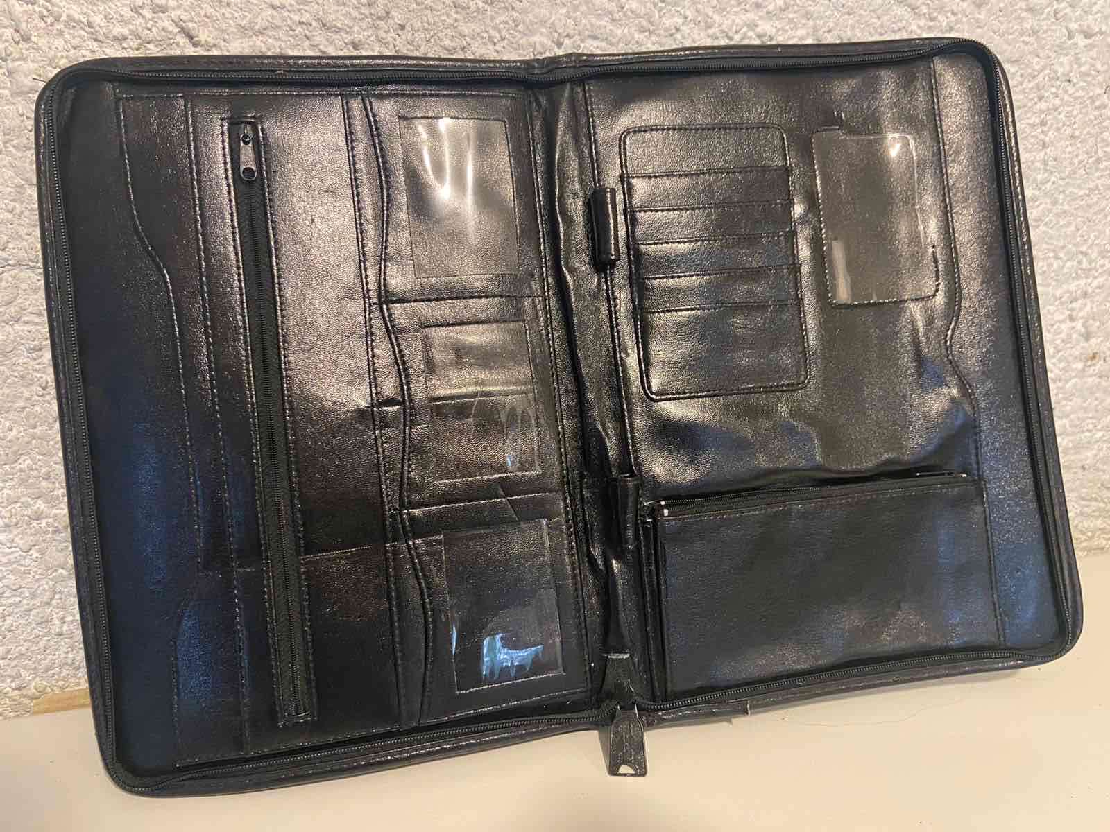 Portadocumentos negro de cuero - miniatura 2