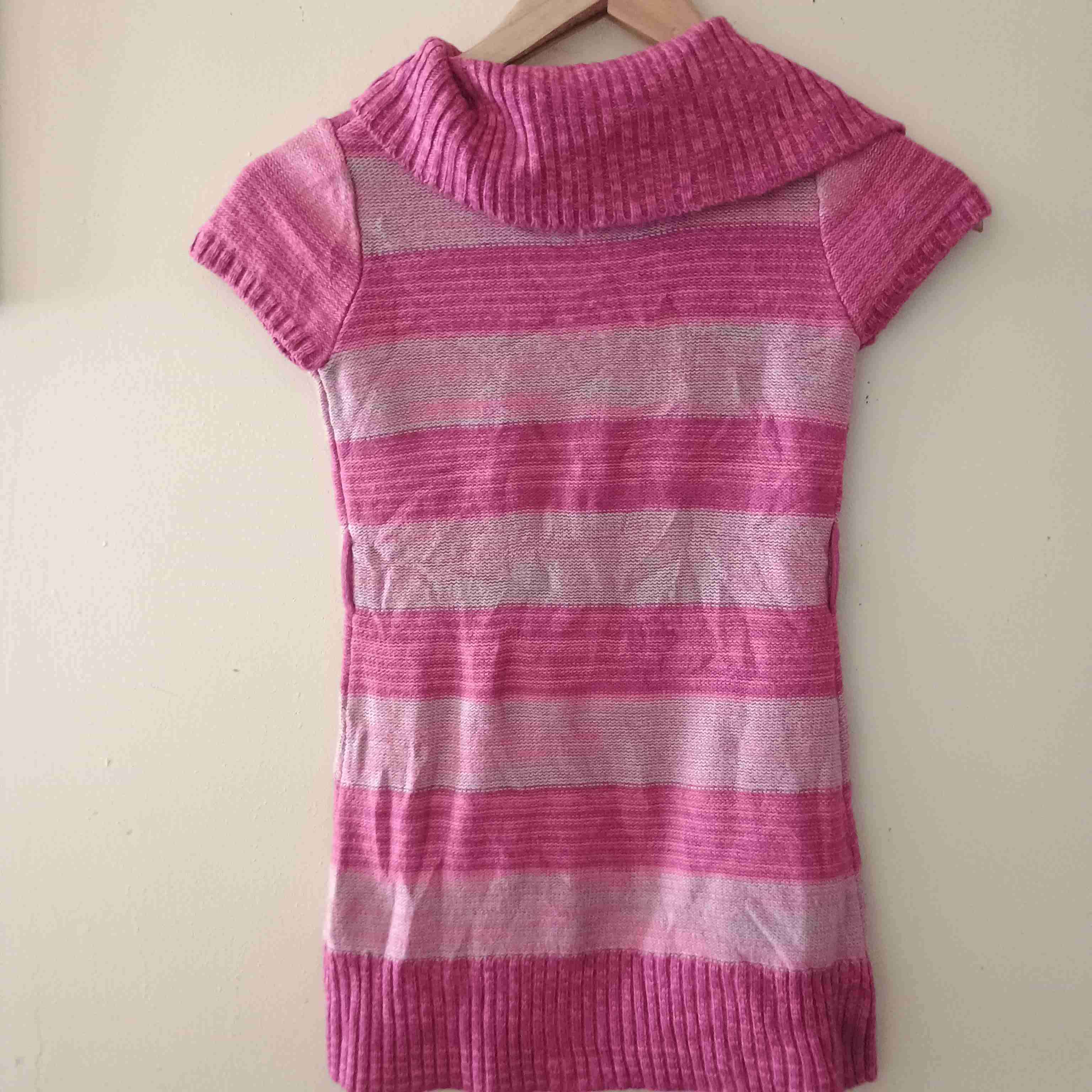 Vestido rayado rosado niña - miniatura 3